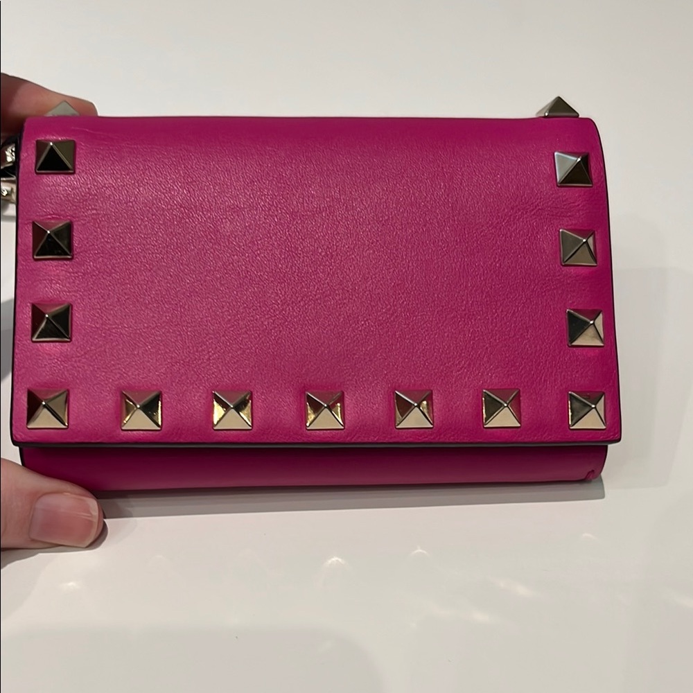 Valentino Raspberry Pink Leather Clutch
